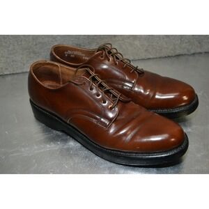 Hanover Shoes Mens 9 AA Brown Leather Derby‎ Oxford Dress Cush-N-Crepe USA